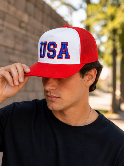 USA / MERICA Puff Embroidery Hat 🇺🇸
