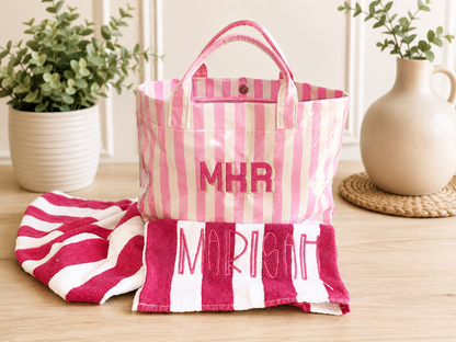 Personalized Tote Bag and Towel Set